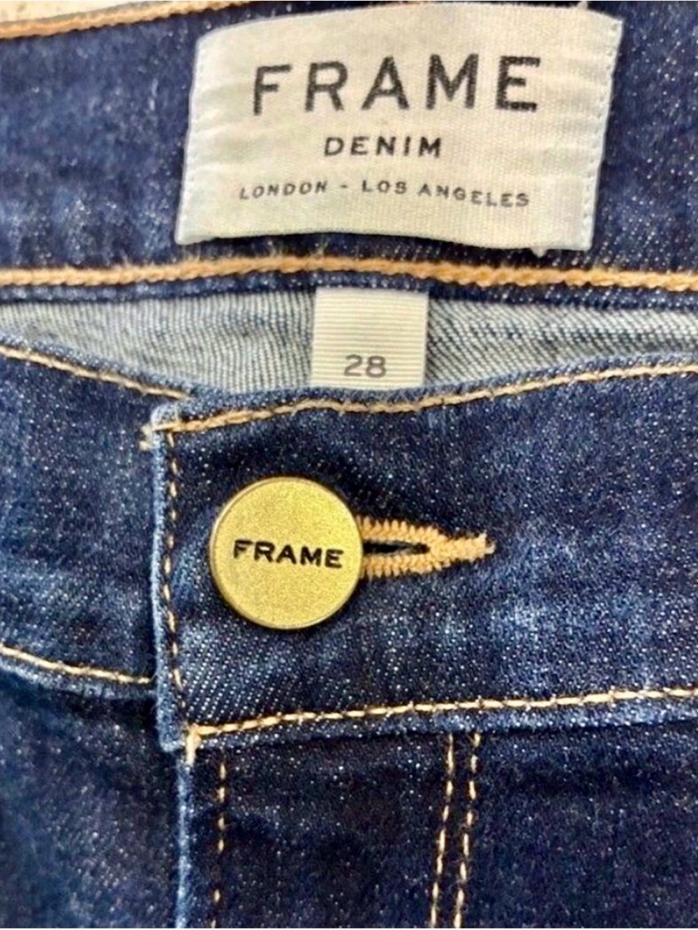 FRAME Le Skinny de Jeanne “Dame” Dark Indigo Wash Skinny Jeans Size 28x27 LNWT - Picture 4 of 12